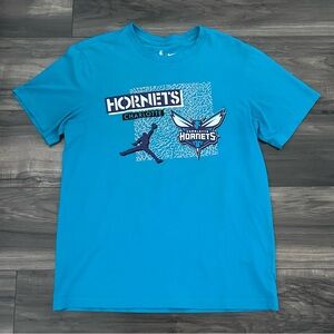 Nike Jordan Dri Fit Charlotte Hornets Basktball Shirt Mens Sizs Medium Teal